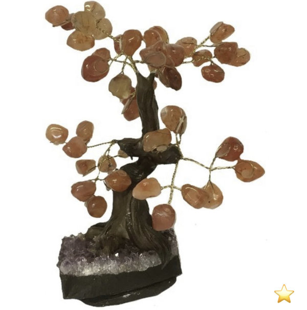 Large Carnelian Gemstone Crystal Bonsai Tree 'LAUREN'