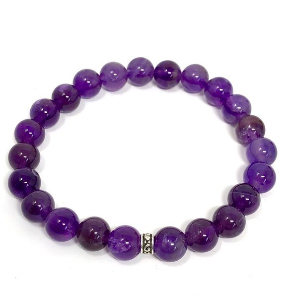 Amethyst Crystal Healing Power Bead Bracelet 'Violet'
