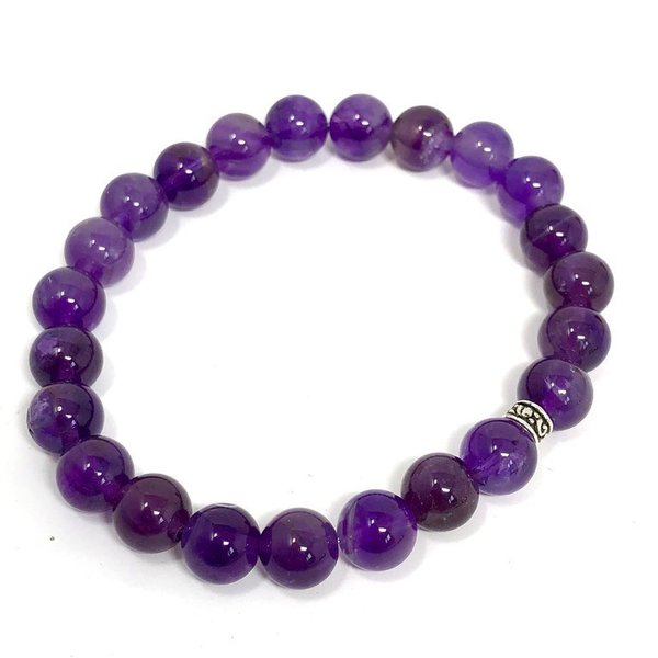 Amethyst Crystal Healing Power Bead Bracelet 'Violet'