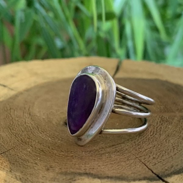 Sugalite Ring in Sterling Silver N Named Jelly Bean