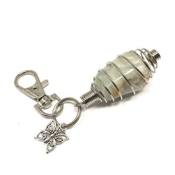 Butterfly Keyring / Bag Charm with Free Surprise Tumblestone